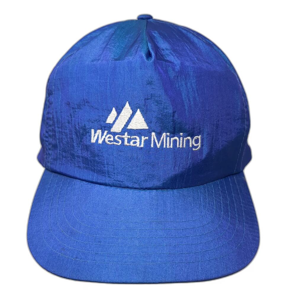 Headline Headwear Blue 5 Panel One Size Snapback Hat Westar Mining Crinkle Nylon